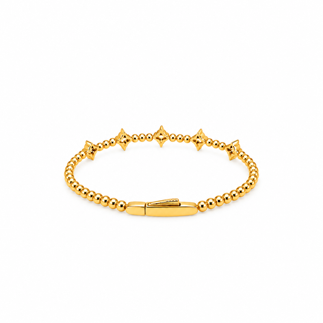 2.20 DEW Moissanite Flex Bangle in 925 Yellow Gold Plated