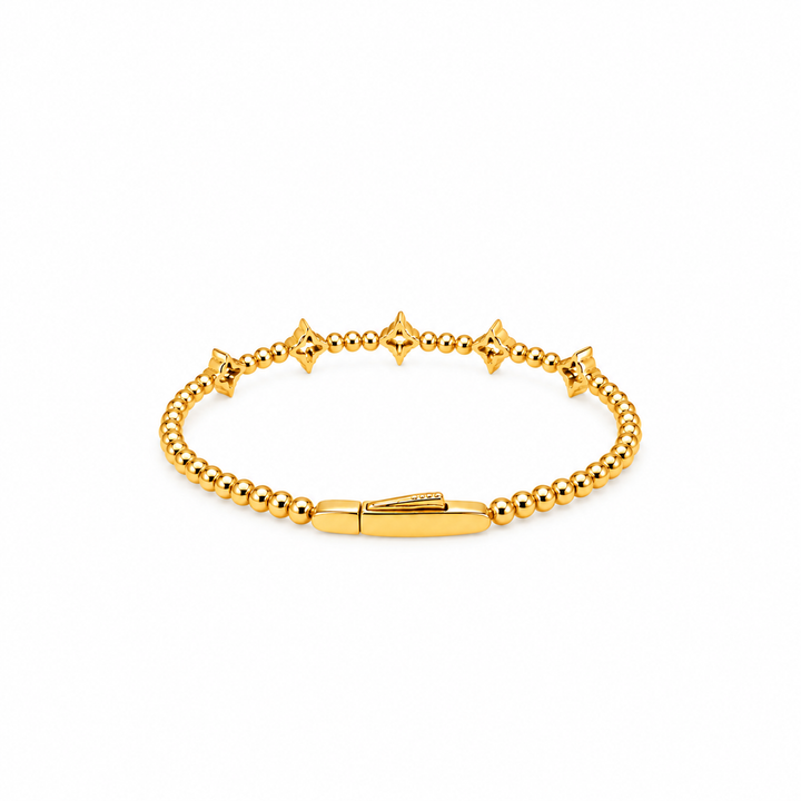 2.20 DEW Moissanite Flex Bangle in 925 Yellow Gold Plated