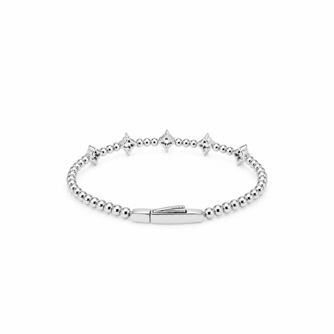 2.20 DEW Moissanite Flex Bangle in 925 Platinum Plated