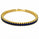 13.65 Ctw Blue Sapphire Flex Bangle in Brass Yellow Gold