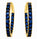 6.25 Ctw Blue Spinel Hoop Earring in Brass Yellow Gold