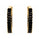 2.93 Ctw Black Spinel Hoop Earring in Brass Yellow Gold
