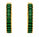 2.93 Ctw Green Zircon Hoop Earring in Brass Yellow Gold