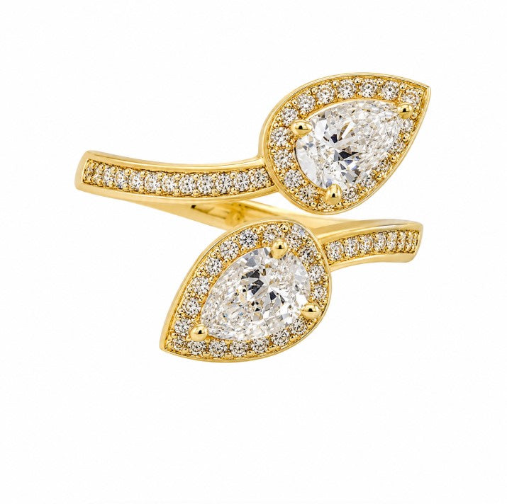 1.35 Ctw Lab Grown Diamond Ring in 925 Yellow Gold Plated
