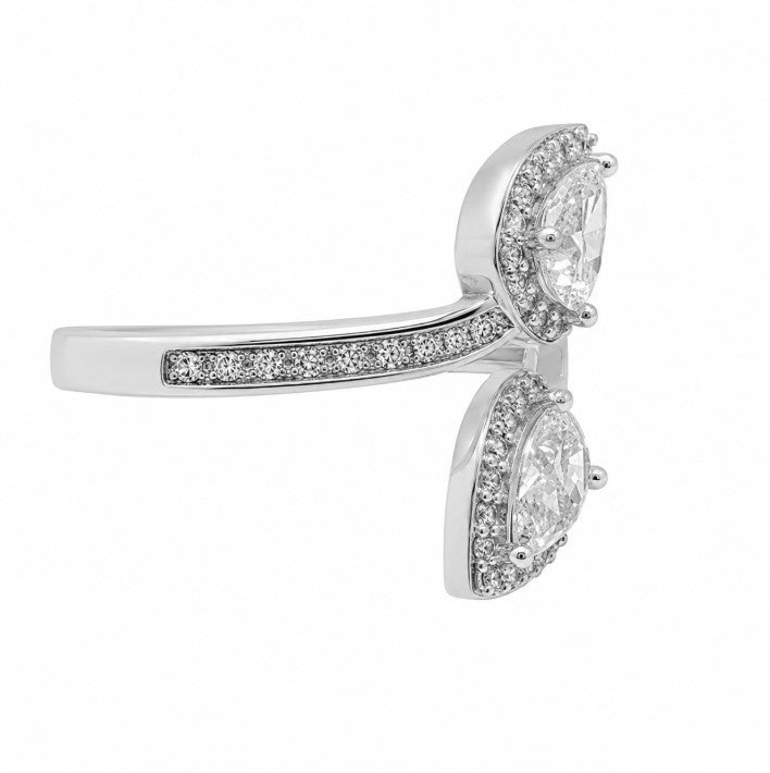 1.35 Ctw Lab Grown Diamond Ring in 925 Platinum Plated
