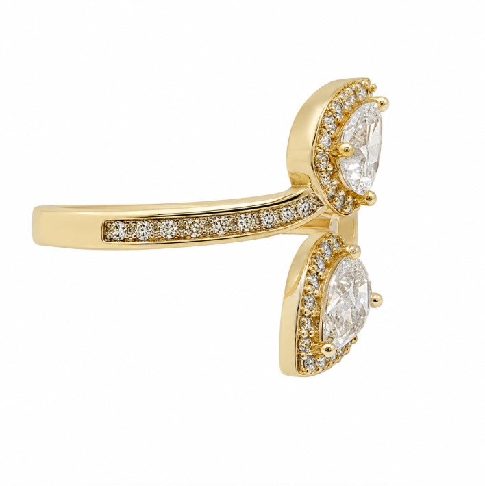 1.35 Ctw Lab Grown Diamond Ring in 925 Yellow Gold Plated