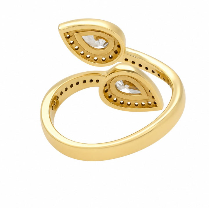 1.35 Ctw Lab Grown Diamond Ring in 925 Yellow Gold Plated