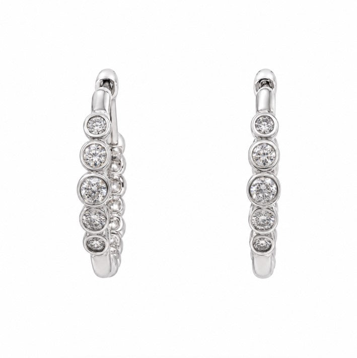0.60 Ctw Lab Grown Diamond Hoop Earringin 925 Platinum Plated
