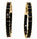 6.25 Ctw Black Spinel Hoop Earring in Brass Yellow Gold