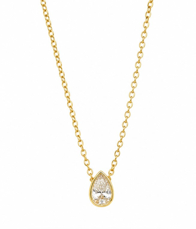 0.54 Ctw Lab Grown Diamond Necklace in 925 Yellow Gold Plated