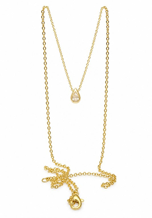 0.54 Ctw Lab Grown Diamond Necklace in 925 Yellow Gold Plated
