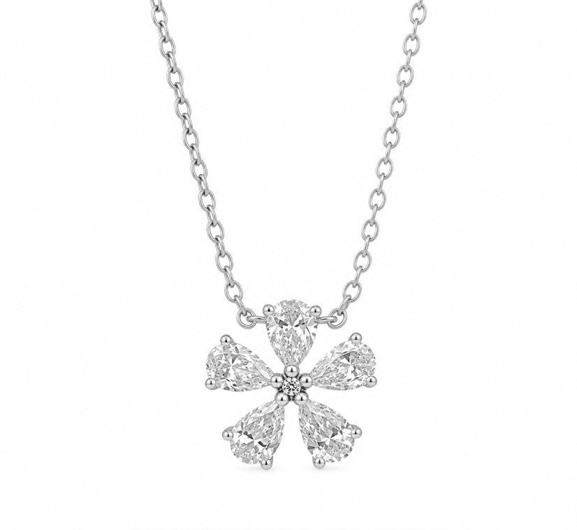 1.04 Ctw Lab Grown Diamond Necklace in 925 Platinum Plated
