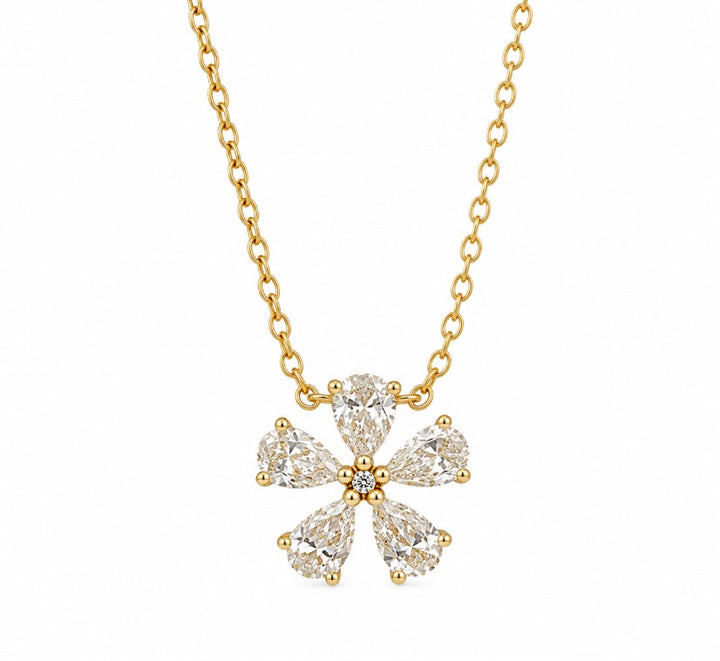 1.04 Ctw Lab Grown Diamond Necklace in 925 Yellow Gold Plated