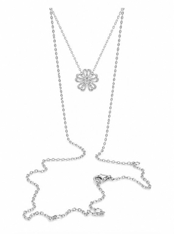 1.04 Ctw Lab Grown Diamond Necklace in 925 Platinum Plated