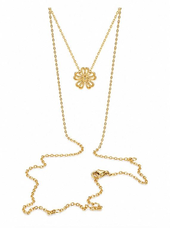 1.04 Ctw Lab Grown Diamond Necklace in 925 Yellow Gold Plated