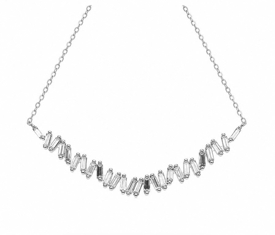 0.92 Ctw Lab Grown Diamond Necklace in 925 Platinum Plated