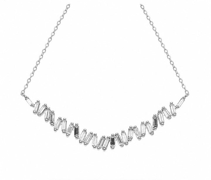 0.92 Ctw Lab Grown Diamond Necklace in 925 Platinum Plated