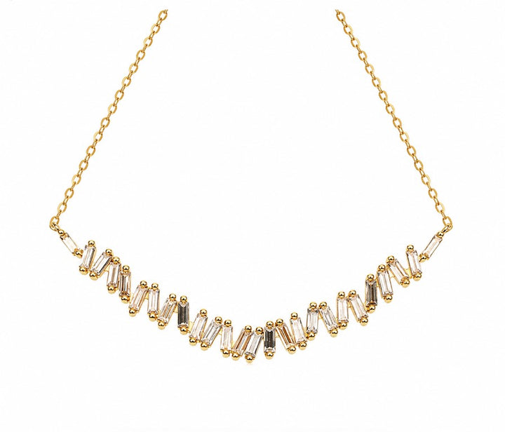 0.92 Ctw Lab Grown Diamond Necklace in 925 Yellow Gold Plated