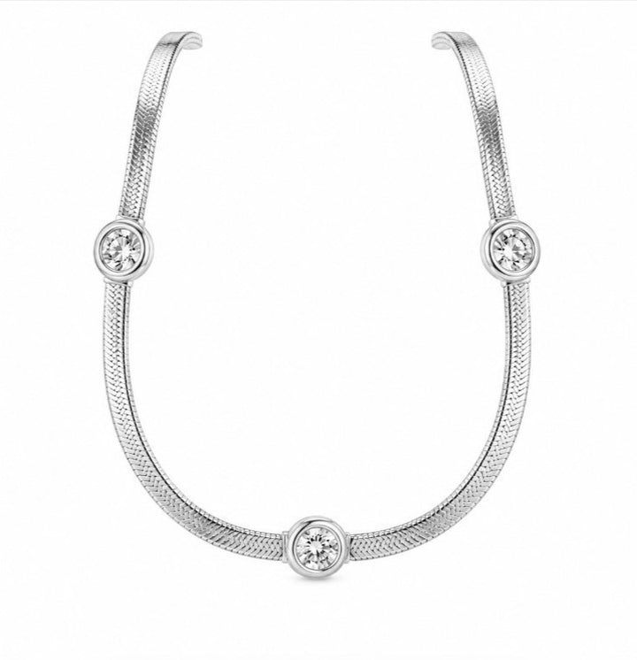 1.25 Ctw Lab Grown Diamond Flex Necklace in 925 Platinum Plated