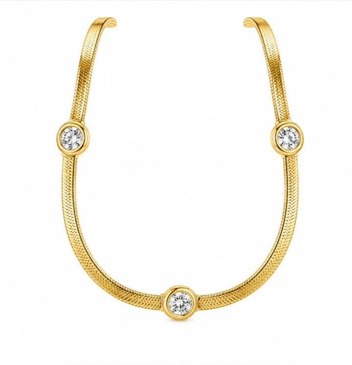 1.25 Ctw Lab Grown Diamond Flex Necklace in 925 Yellow Gold Plated