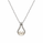 Pearl and  0.15 Ctw Lab Grown Diamond Pendant in 925 Platinum Plated