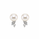 Pearl and  0.27 Ctw Lab Grown Diamond Earring in 925 Platinum Plated