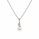 Pearl and  0.18 Ctw Lab Grown Diamond Pendant in 925 Platinum Plated