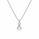 Pearl and  0.09 Ctw Lab Grown Diamond Pendant in 925 Platinum Plated