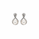 Pearl and  0.08 Ctw Lab Grown Diamond Earring in 925 Platinum Plated