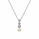 Pearl and  0.26 Ctw Lab Grown Diamond Pendant in 925 Platinum Plated