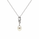 Pearl and  0.03 Ctw Lab Grown Diamond Pendant in 925 Platinum Plated