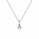 Pearl and  0.03 Ctw Lab Grown Diamond Pendant in 925 Platinum Plated