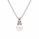 Pearl and  0.03 Ctw Lab Grown Diamond Pendant in 925 Platinum Plated