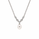 Pearl and  0.28 Ctw Lab Grown Diamond Necklace in 925 Platinum Plated