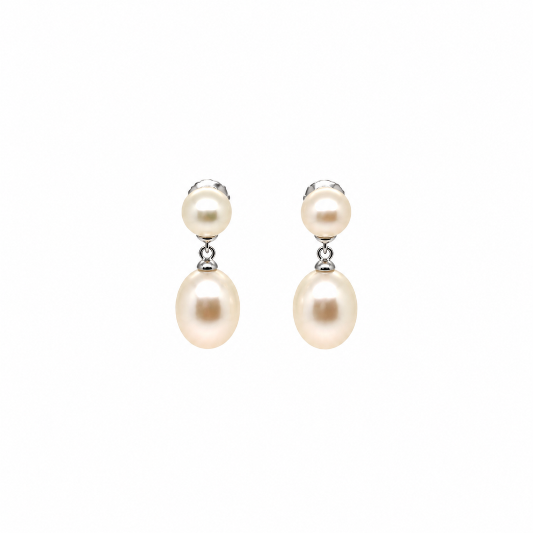 Pearl Earring in 925 Platinum Plated