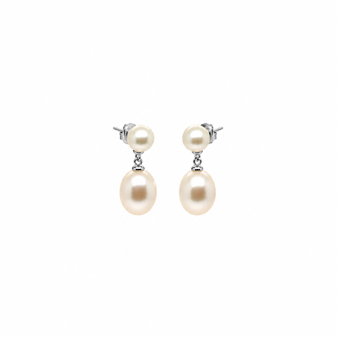 Pearl Earring in 925 Platinum Plated