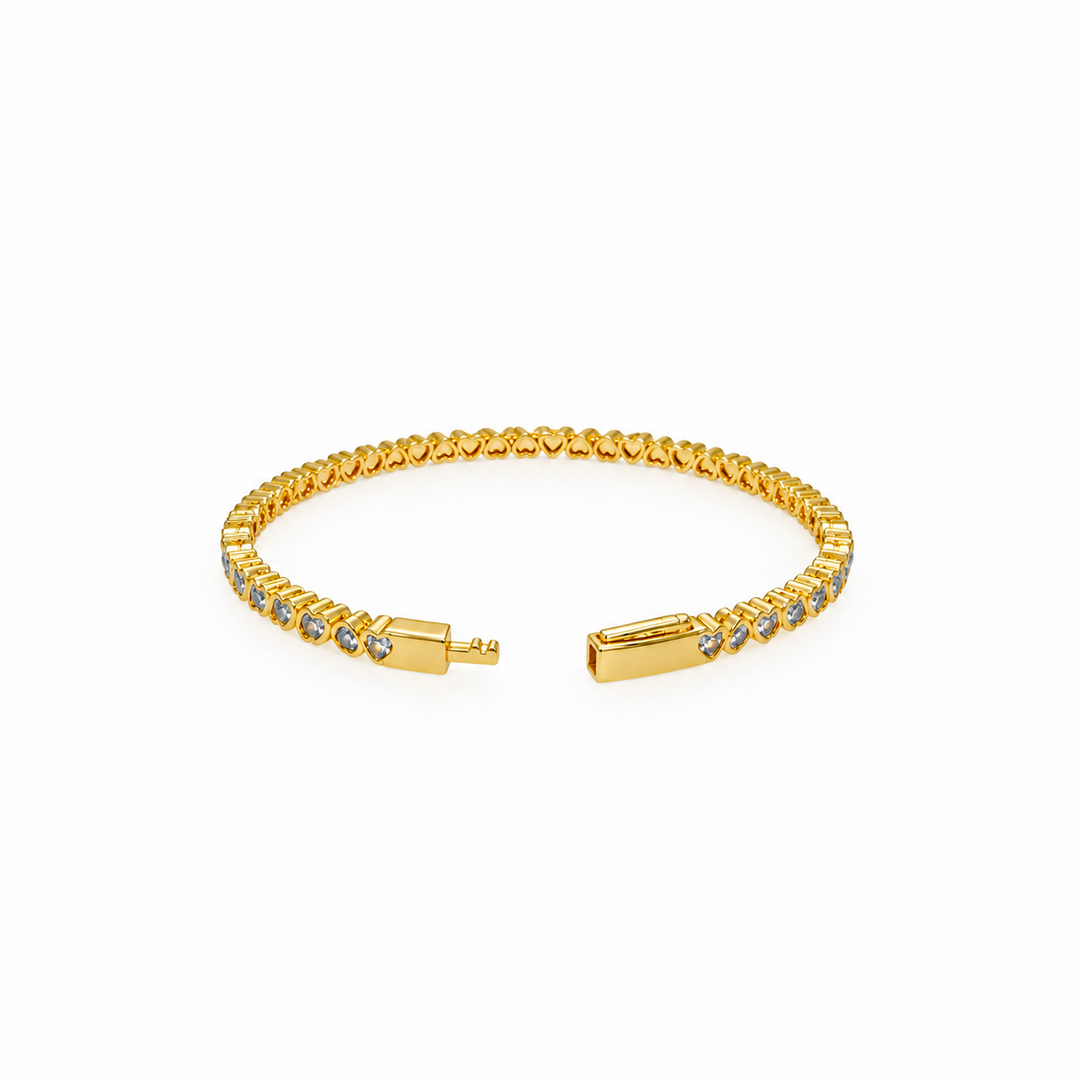 5.50 Ctw White Zircon Flex Bangle in Brass Yellow Gold