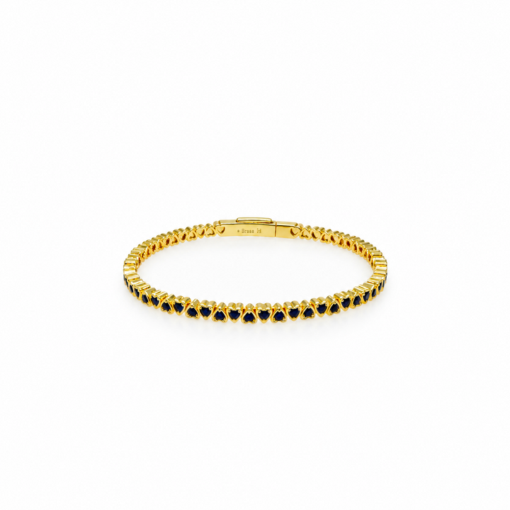 8.30 Ctw Blue Zircon Flex Bangle in Brass Yellow Gold
