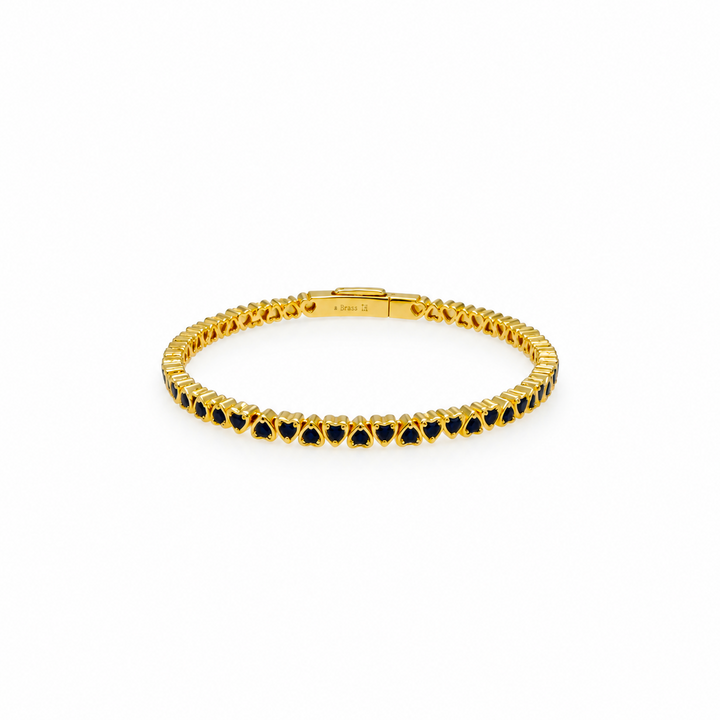 8.30 Ctw Blue Zircon Flex Bangle in Brass Yellow Gold