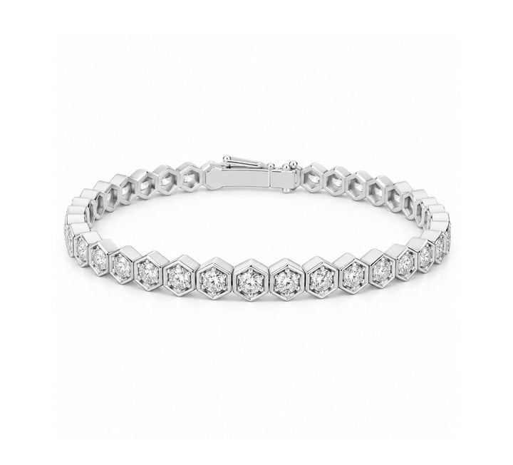 3.50 Ctw Lab Grown Diamond Flex Bangle in 925 Platinum Plated