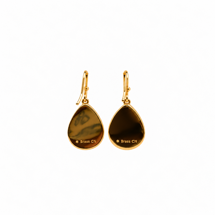 13.50 White Color Drusy Pear Shape Earring in Brass