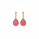 12.90 Pink Color Drusy Pear Shape Earring in Brass