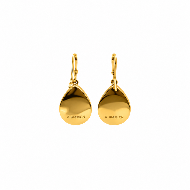 12.90 Pink Color Drusy Pear Shape Earring in Brass
