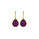 13.00 Purple Color Drusy Pear Shape Earring in Brass
