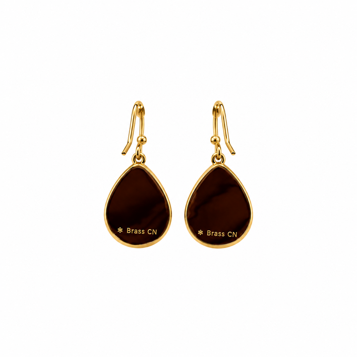 13.00 Purple Color Drusy Pear Shape Earring in Brass