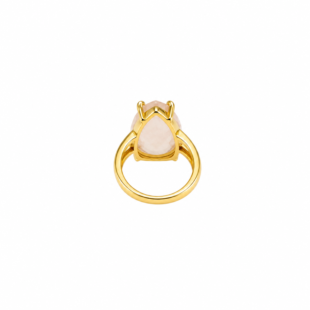 14.42 Ctw Rose Quartz Ring in Brass