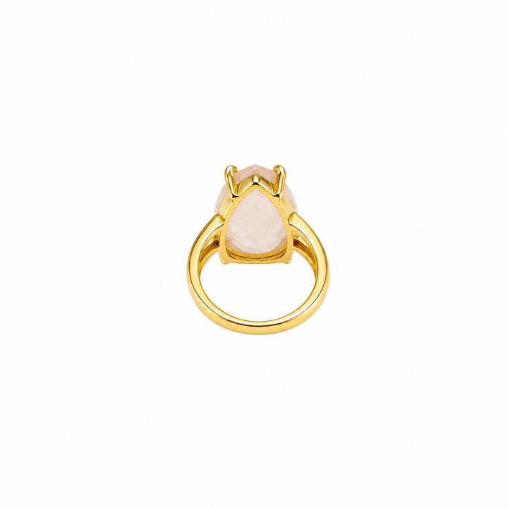14.42 Ctw Rose Quartz Ring in Brass