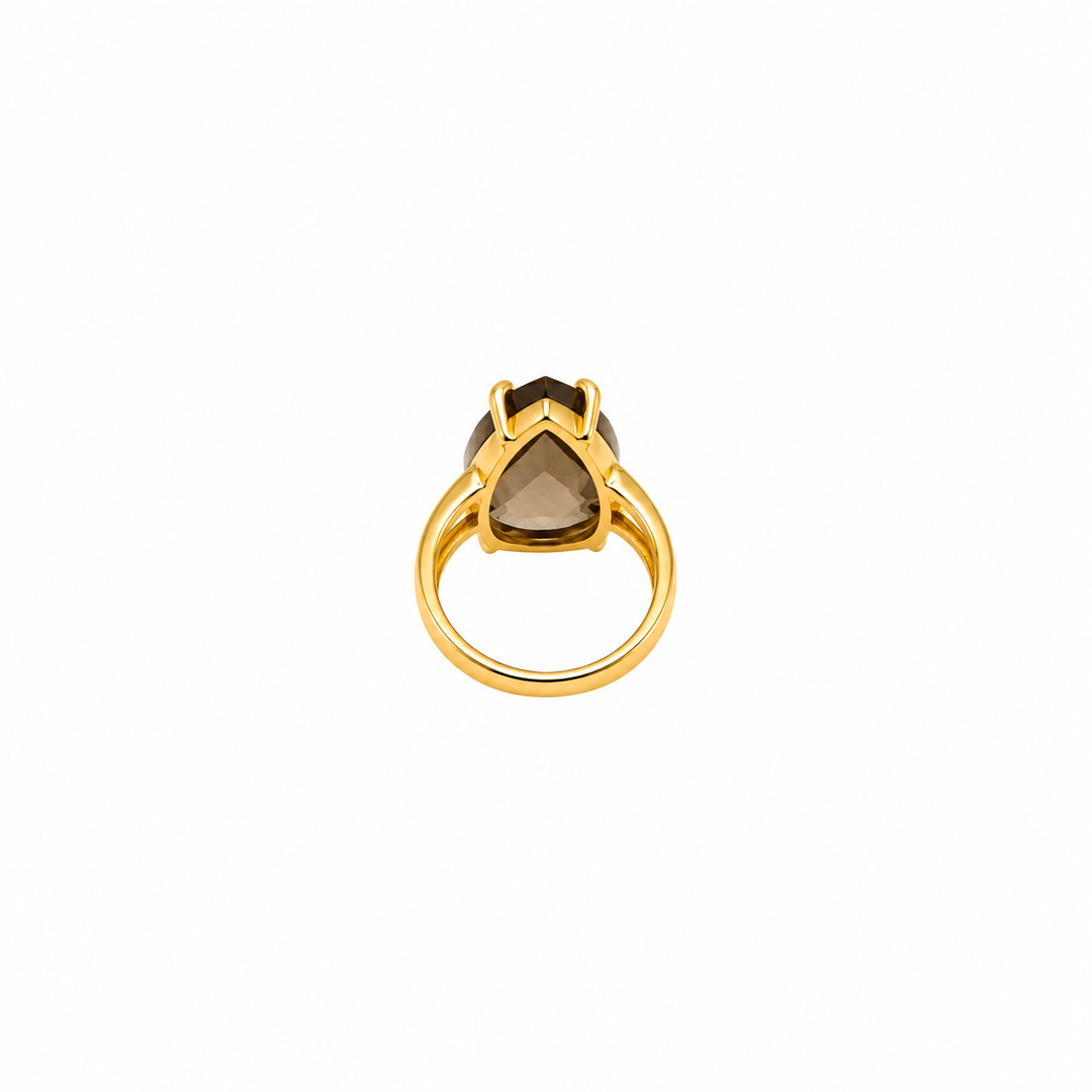 14.45 Ctw Smoky Quartz Ring in Brass