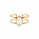 29.95 Ctw White Quartz Bangle in Brass