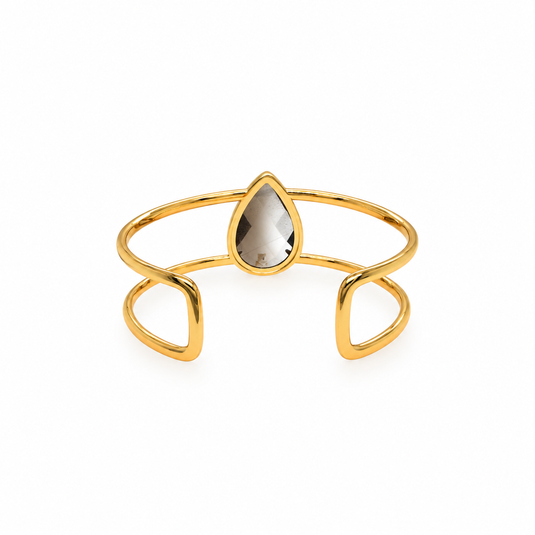 29.52 Ctw Smoky Quartz Bangle in Brass